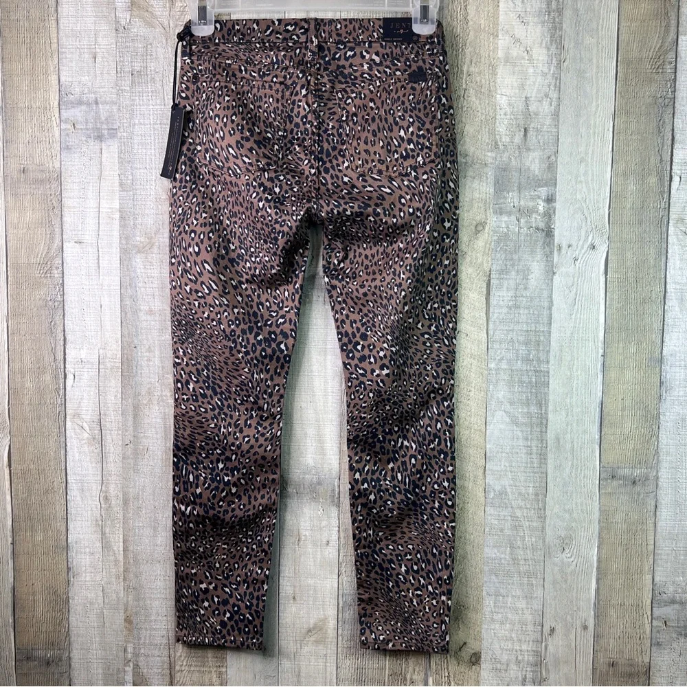 Jen 7 Size 4 Animal Print Ankle Skinny Stretch Denim Pants w/5 Pockets B…